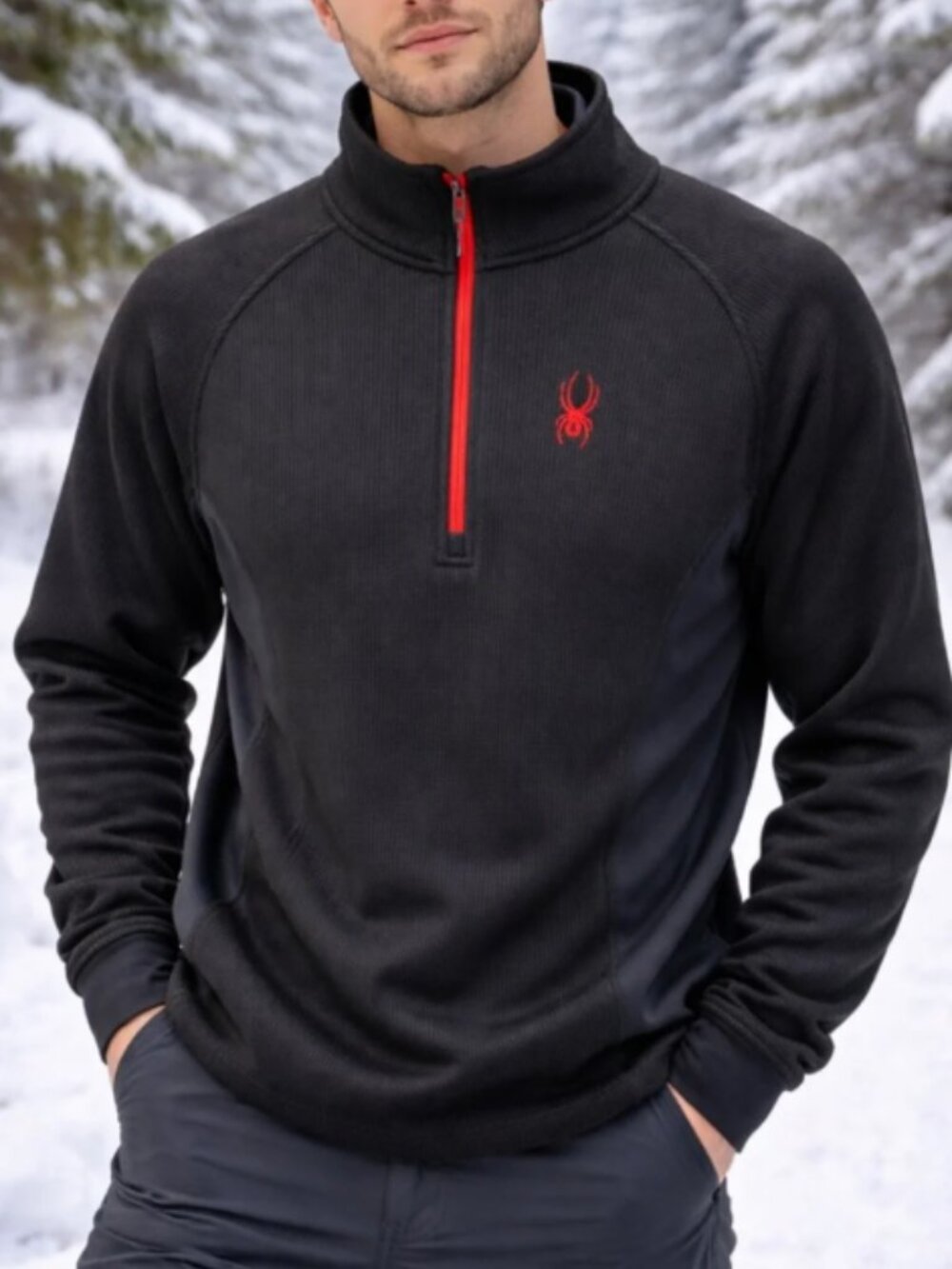 EUC! Spyder Black 1/4 Zip Up Size XL